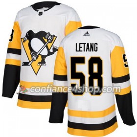 Adidas Maillot de Hockey Pittsburgh Penguins Kris Letang 58 2017-2018 Blanc Authentic - Homme